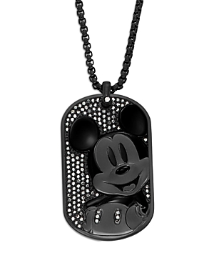 Shop Fossil X Disney Special Edition Black Stainless Steel Dog Tag Necklace