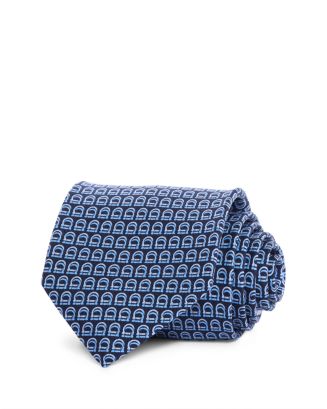 Bi-Color Gancini Print Silk Tie main image 0