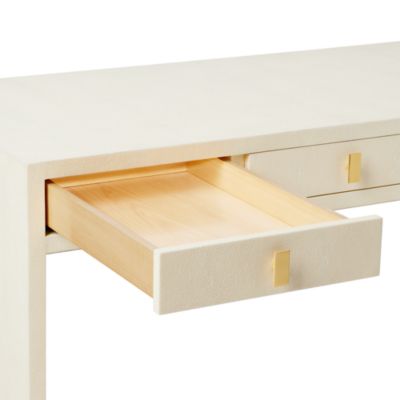 Shagreen Embossed Vanity Table &amp; Stool Set