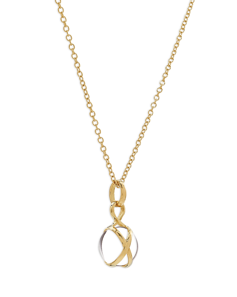 L. Klein Crystal Quartz 18k Brilliant Chain Small Pendant Necklace In Gold