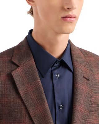 Plaid Single Breasted Blazer