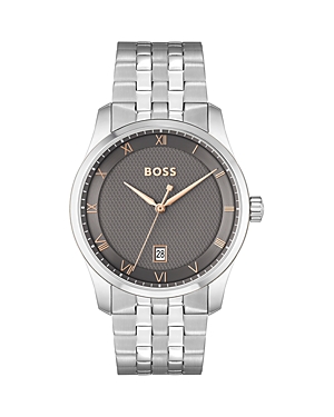 Shop Hugo Boss Principle Watch, 41mm In Gray/silver
