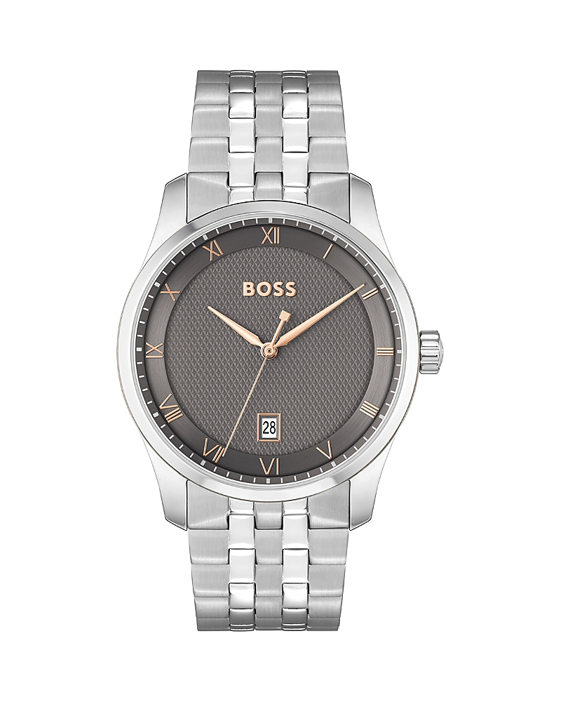 Hugo Boss Boss Principle Watch Silver In Gray/silver