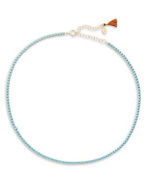 Shashi Tennis Necklace, 13.5 In Blue