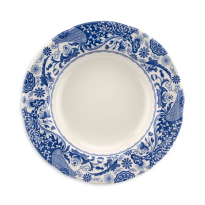 Blue Italian Brocato Soup Plate, Set of 4