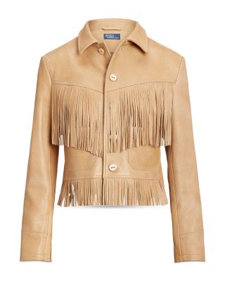 Polo Ralph Lauren Medium Leather Fringe Western Jacket Coat