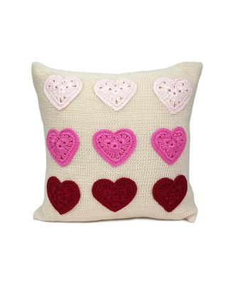 Melange Collection - Valentine Hearts Pillow, 10" x 10"