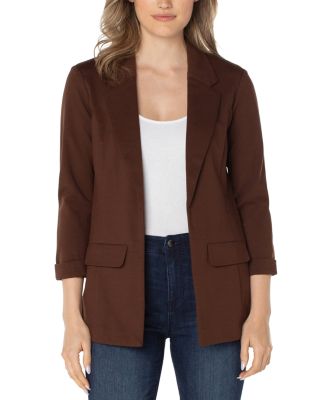 Liverpool Los Angeles Princess Detail Boyfriend Blazer In Brownstone