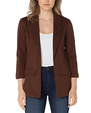 Liverpool Los Angeles Princess Detail Boyfriend Blazer In Brownstone