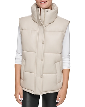 MARC NEW YORK PERFORMANCE FAUX LEATHER PUFFER VEST