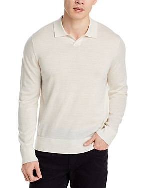 Vince Merino Wool Johnny Collar Sweater In H Bone
