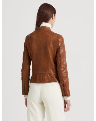 Burnished Leather Moto Jacket