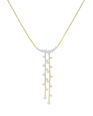 Meira T 14K Yellow & White Gold Diamond Double Chain Lariat Necklace, 16-18