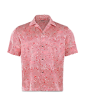 Rta Red Buttoned Shirt In Red Swirl