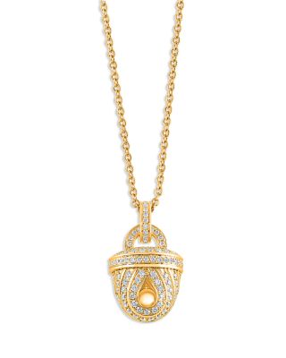 Harakh Diamond Bell Pendant Necklace in 18K Yellow Gold, 0.5 ct. t. w., 18