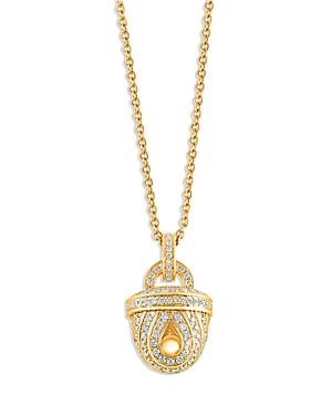 Harakh Diamond Bell Pendant Necklace In 18k Yellow Gold, 0.5 Ct. T.w., 18