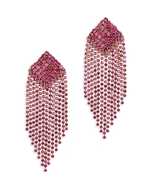 Deepa By Deepa Gurnani Niomi Color Crystal & Imitation Pearl Chandelier Earrings In Fuchsia