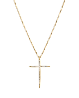 Shop Nadri Pave Cross Pendant Necklace, 18-20 In Gold