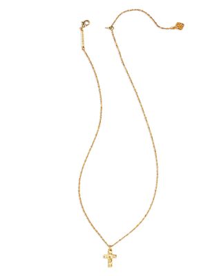 Cross Pendant Necklace in 14K Gold Pated, 19"
