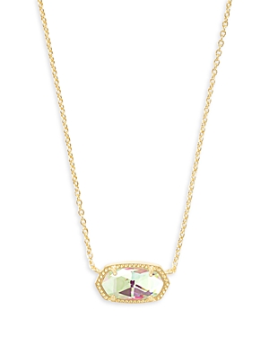 Shop Kendra Scott Elisa Pendant Necklace In 14k Gold Plated, 15 In Dichroic Glass