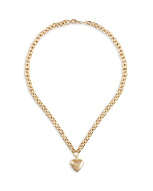 ALEXA LEIGH PUFF LOVE HEART PENDANT NECKLACE IN 18K GOLD FILLED, 18