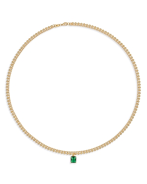 Shop Alexa Leigh Celeste Layered Ball Chain Necklace In 18k Gold Filled In Green/gold