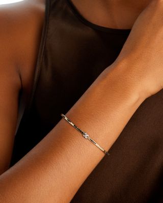 Bloomingdale's Fine Collection - Diamond X Omega Link Cuff Bracelet in 14K White & Yellow Gold, 0.03 tcw