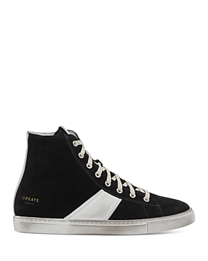Shop Greats Men's Reign Distressed Leather High Top Sneakers In Nero