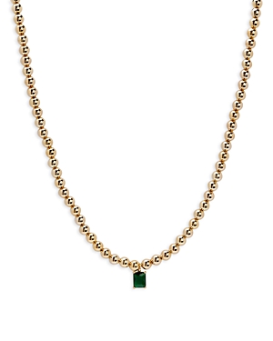 ALEXA LEIGH CELESTE BALL BEAD STRETCH NECKLACE IN 14K GOLD FILLED, 15