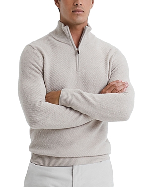 REISS TEMPO TEXTURED HALF ZIP SWEATER