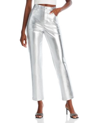 AQUA - High Rise Silver Pants - 100% Exclusive