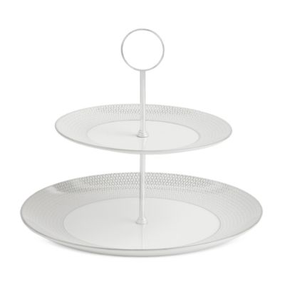 Wedgwood - Gio Platinum 2 Tier Cake Stand