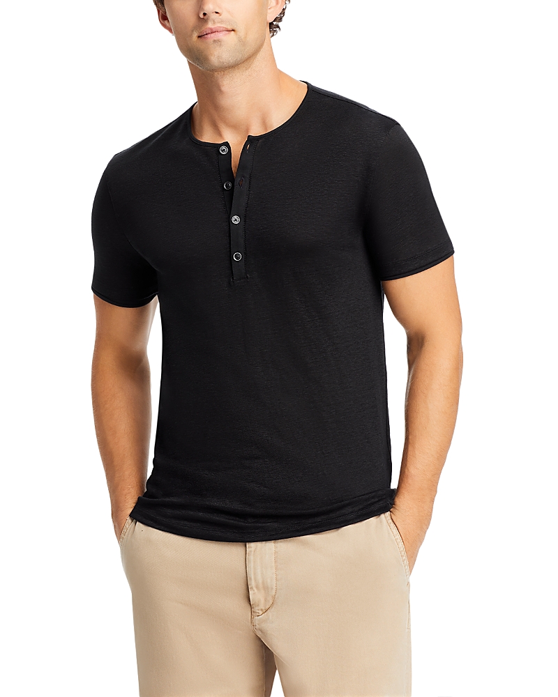 JOHN VARVATOS LINEN SHORT SLEEVE HENLEY