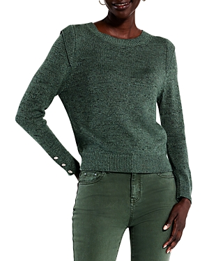 Nic + Zoe Playful Cuff Sweater In Green