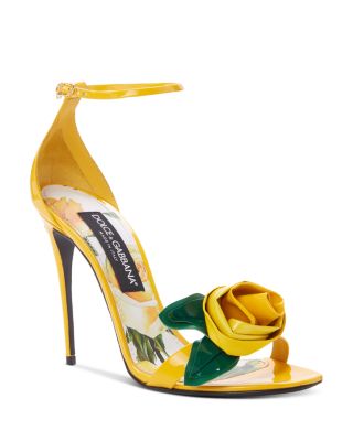 Dolce & Gabbana - Women's Rosette High Heel Ankle Strap Sandals