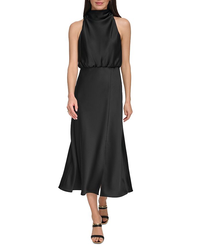 DKNY Sleeveless Satin Midi Dress | Bloomingdale's