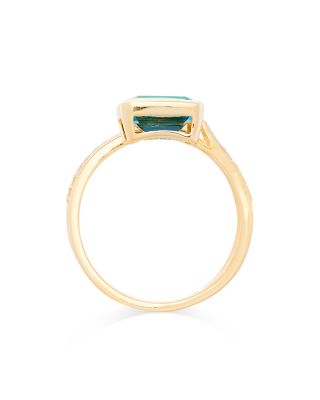 London Blue Topaz & Diamond Wrap Ring in 14K Yellow Gold