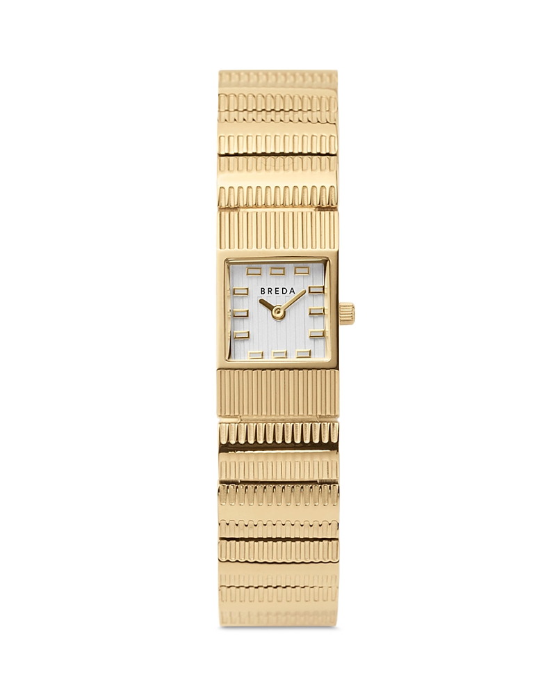 Breda Groove Watch, 16mm X 16mm In White/gold