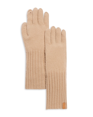 Vince Cashmere Knit Gloves In Camel