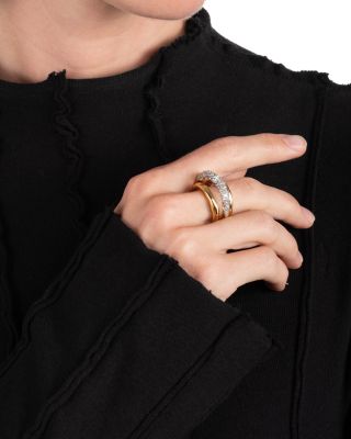 Solanales Orbiting Ring in 14K Gold Plated 