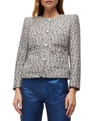 Veronica Beard Ferazia Tailored Jacket In Silver Multi