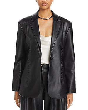 French Connection Crolenda Faux Leather Whipstitch Blazer