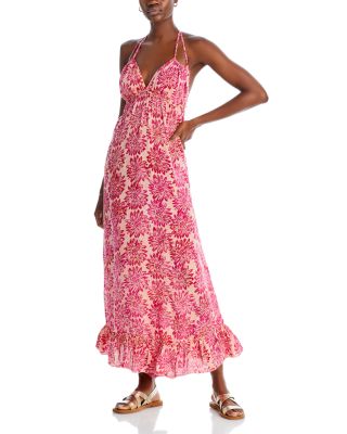 fitted lace wedding dress Boho Floral Print Maxi Dress Mint / L