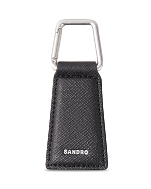 Sandro Leather Keyring In Black