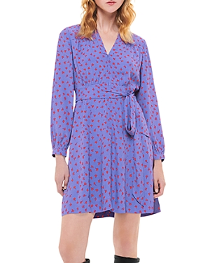 Shop Whistles Eleanor Printed Long Sleeve Dress In Purple/multi