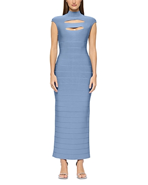 Herve Leger Cutout Bandage Gown In True Blue