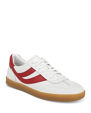 Shop Vince Men's Oasis-m Lace Up Sneakers In Chalk/ Red Ruby