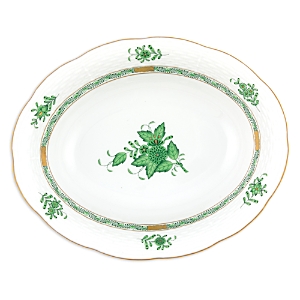 Herend Chinese Bouquet Green Oval Vegetable Dish