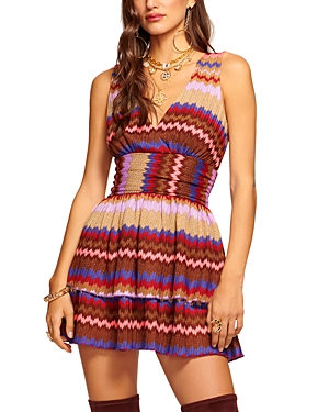 Shop Ramy Brook Laura Mini Dress In Chevron Holiday