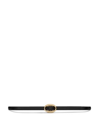SAINT LAURENT Oval Buckle Thin Belt | Bloomingdale display picture 3